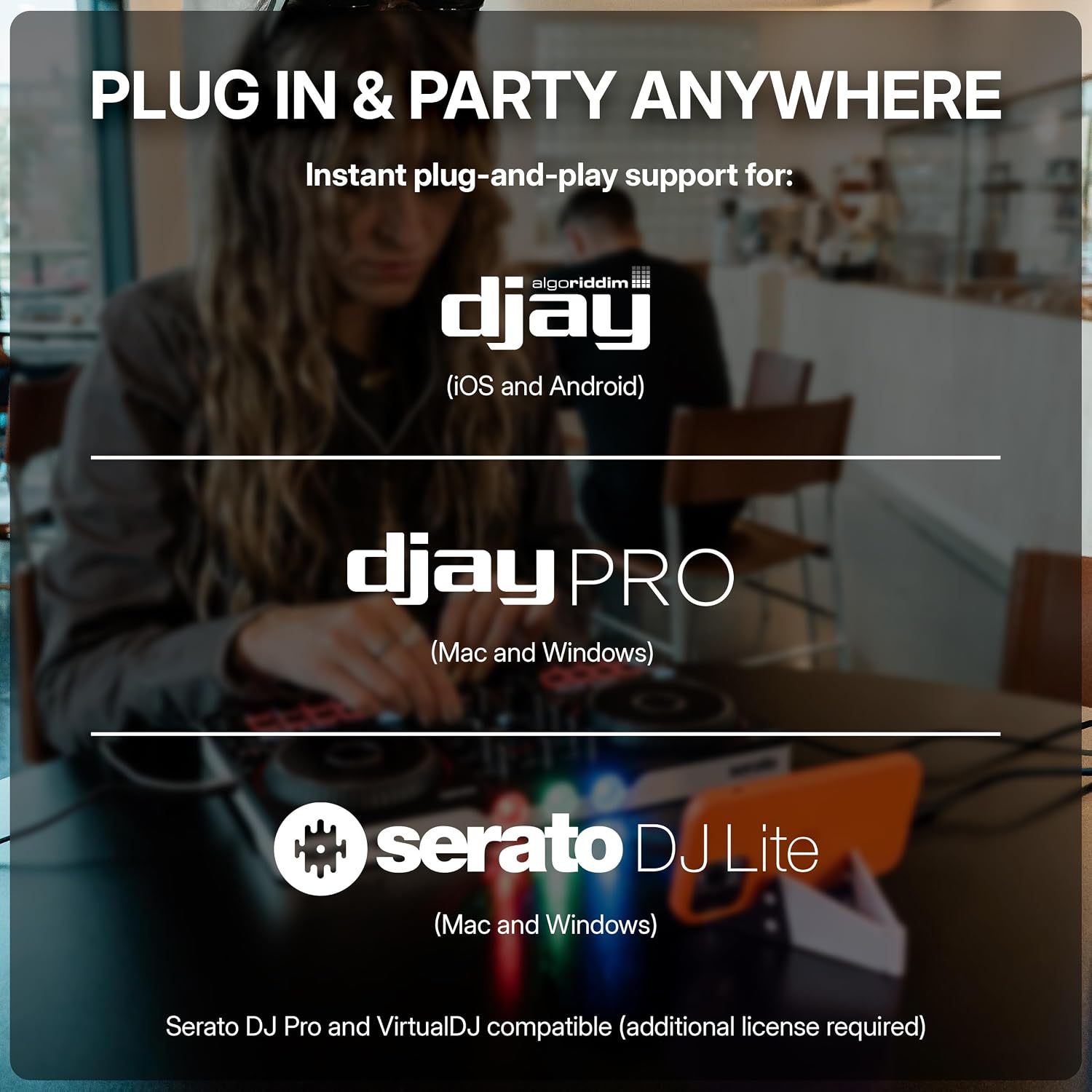 Party Mix III Bluetooth DJ Controller with Built-in Lights | Beat Assist, Smart Fader, 16 Pads, 2 Deck DJ Mixer