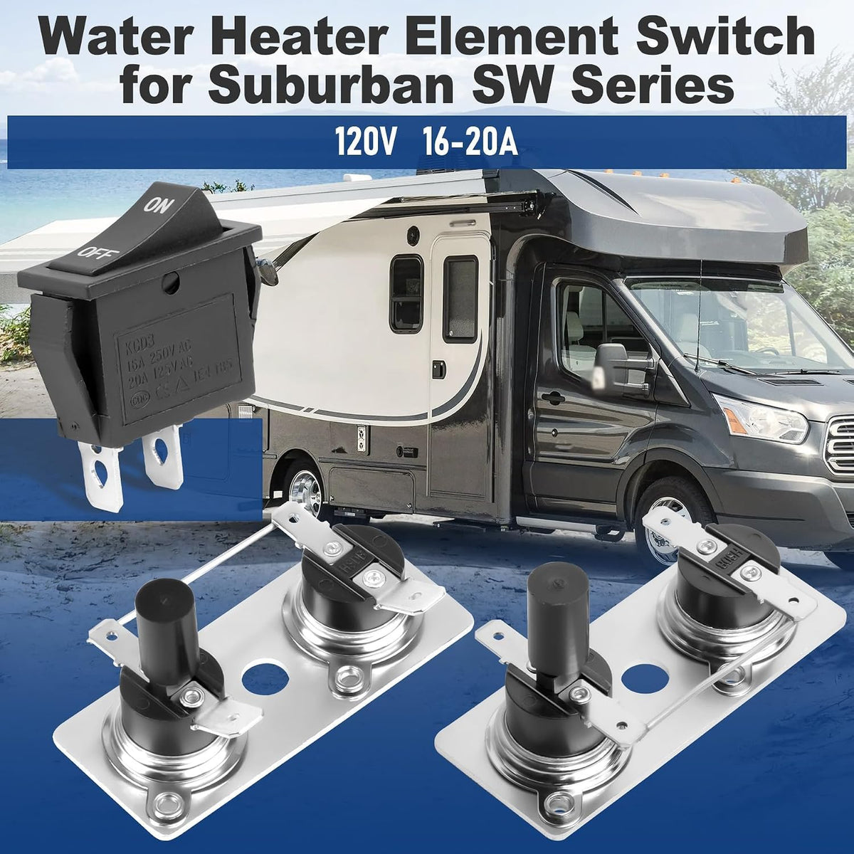 RV Water Heater Thermostat Limit Switch Kit, Part No.232306 232282