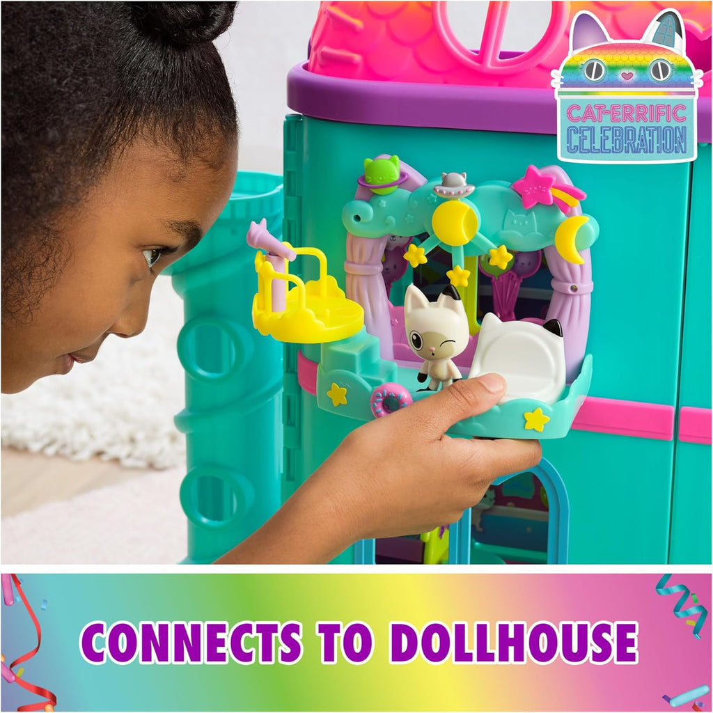 Gabby’s Dollhouse, Pandy Paws Dreamy Balcony Playset, 8-Pieces with Toy Figures, Doll House Accessories & Sensory