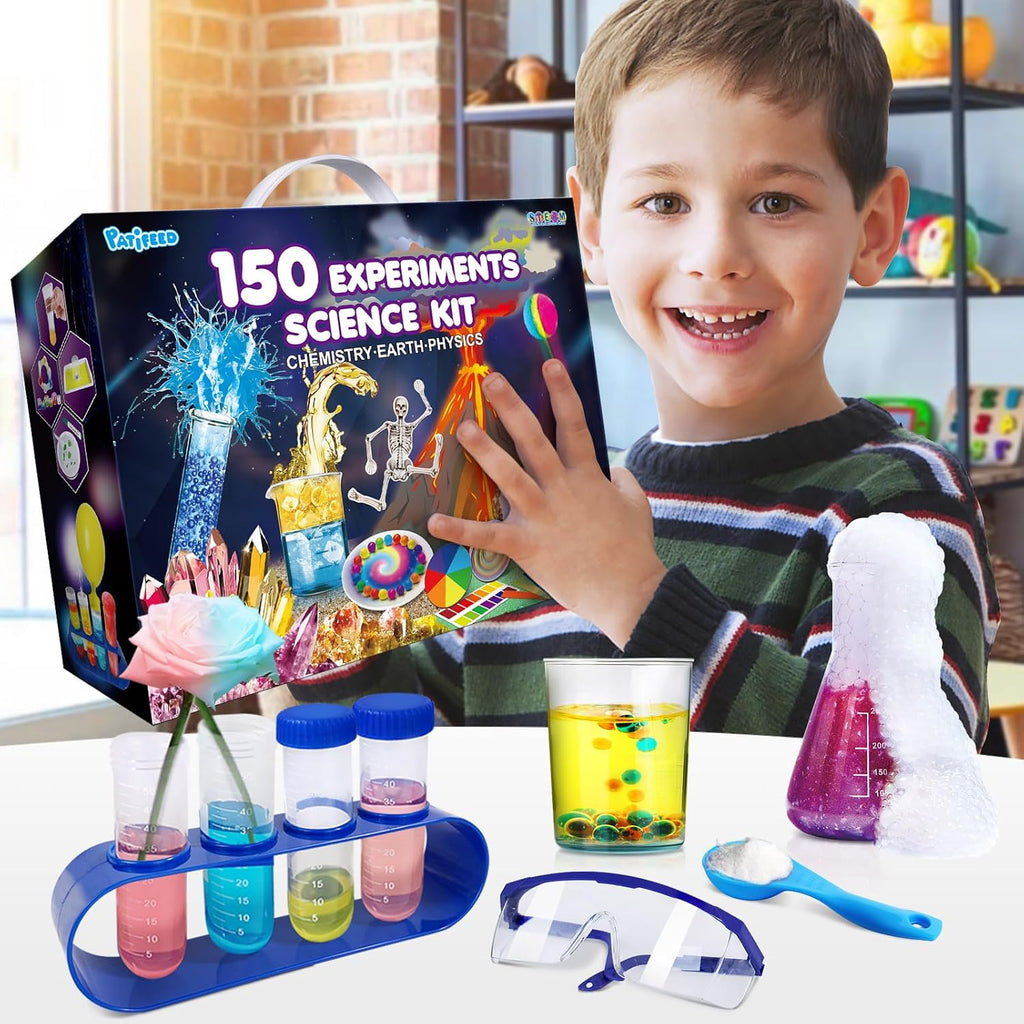 150 Experiments Science Kit for Kids Chemistry Set | S.T.E.M Toys, Break Your Own Geodes, Volcano Eruption, Crystal