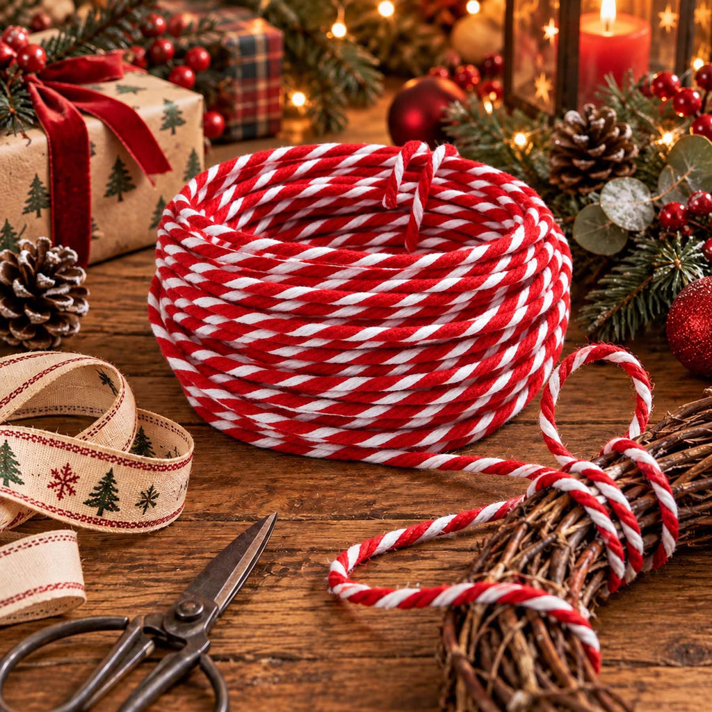32 Ft Wired Hemp Rope, Bendable Wired Twine for Wreaths andDIY Crafts