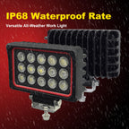Lampzone 150W 6 Inch LED Work Lights for Truck, 12V Flood Light (Red Frame)