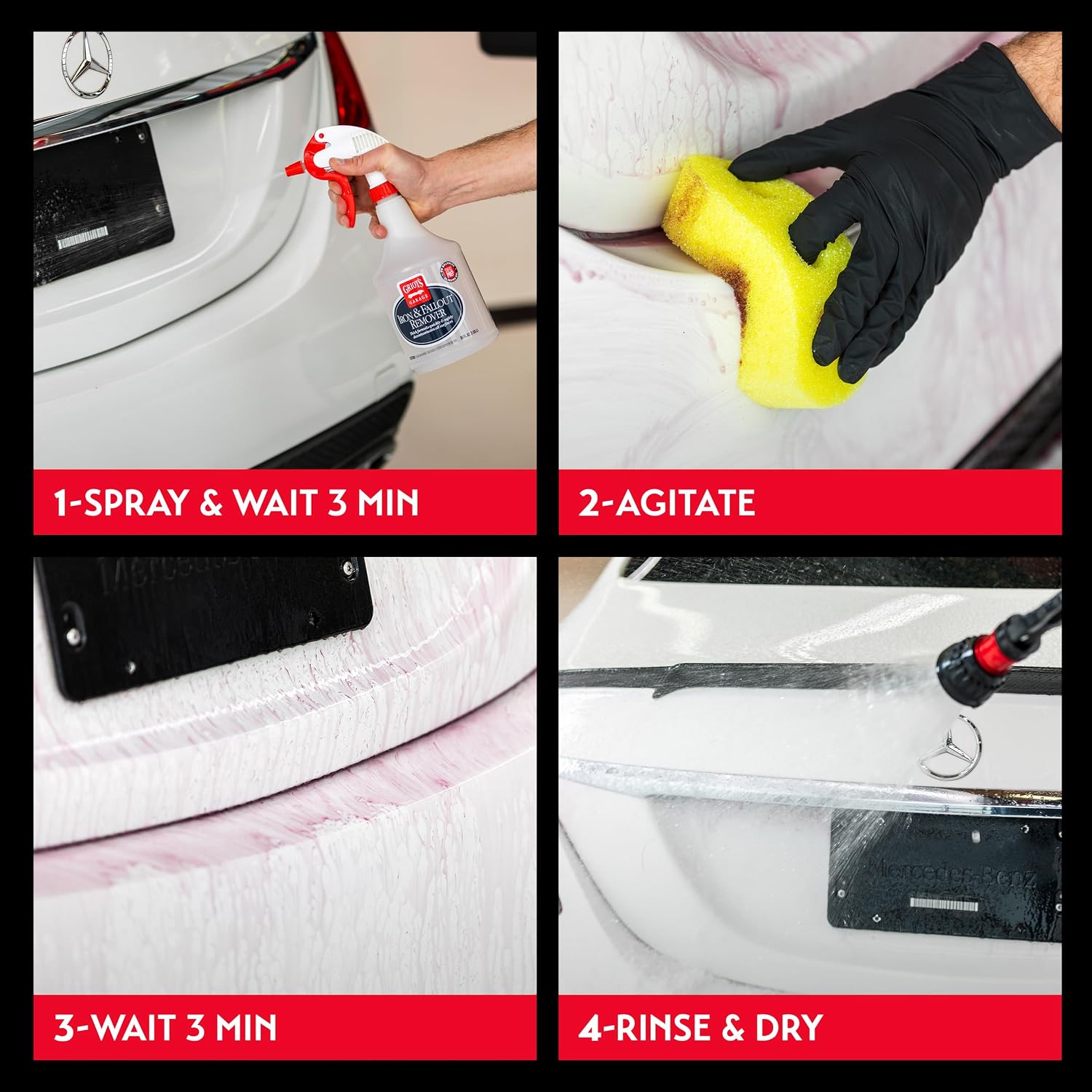 Iron and Fallout Remover for Car Detailing and Cleaning, Remove Rust, Embedded Debris and Fallout from Multiple