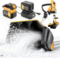 17-Inch Cordless Snow Shovel with Wheels, 9000mAh Brushless Electric Snow Blower Battery Powered, 26Ft Snow Thrower