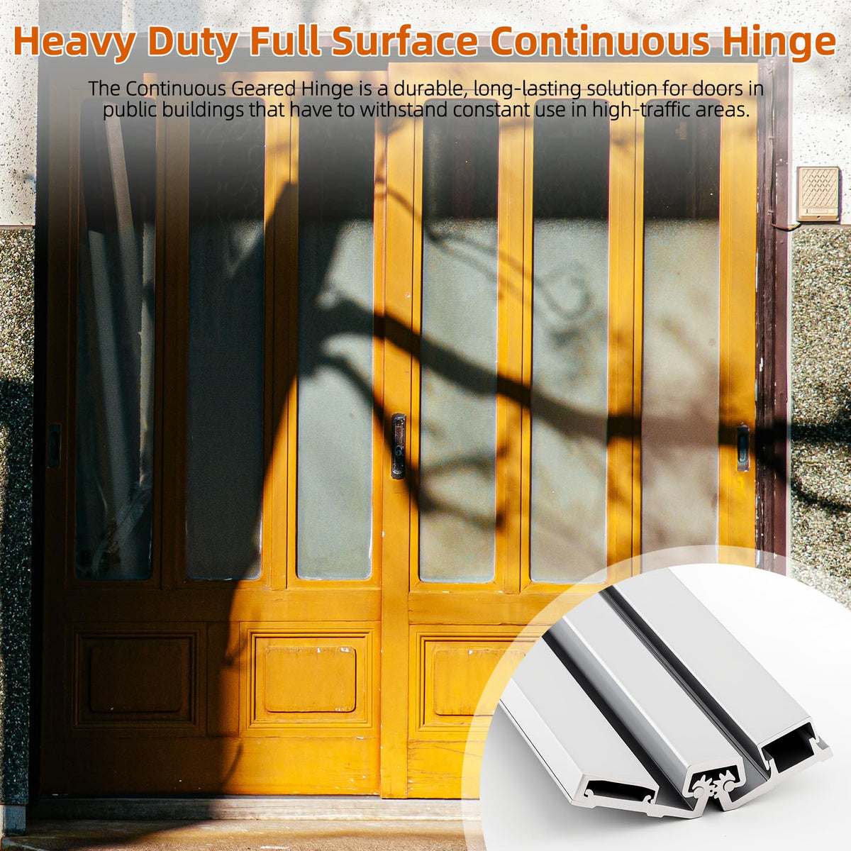 1 Pcs 83" Aluminum Continuous Hinge for Door, Silver