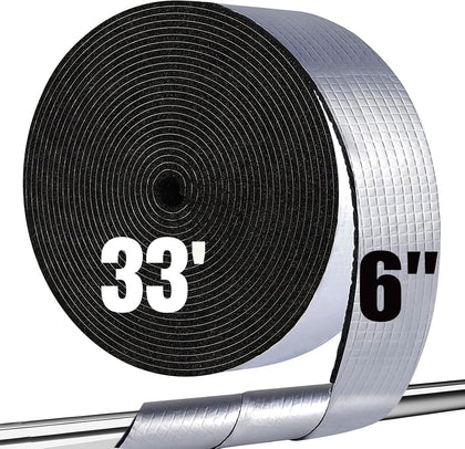 Pipe Insulation Wrap Foam Tube Self Adhesive Heat Tape for Water Pipes, Peel and Stick Outdoor Foam and Foil Water