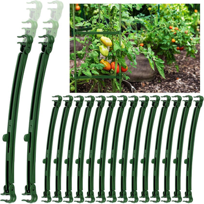 24 Pcs Garden Adjustable Stake Arms for Tomato Cage 10 to 14'' Plant Stake Connectors Expandable Trellis Climbing Rod