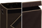 Double Laundry Hamper with Lid & Removable Bags, Brown