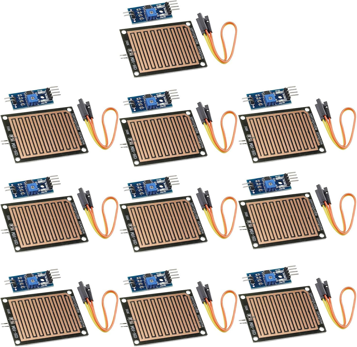 10-Pack Rain Sensor Module with LM393 Comparator