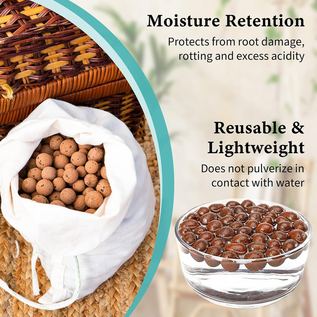 15LB Leca Clay Pebbles for Plants 4mm-16mm Clay Balls for Hydroponic | Drainage, Reusable, Aeration, Moisture