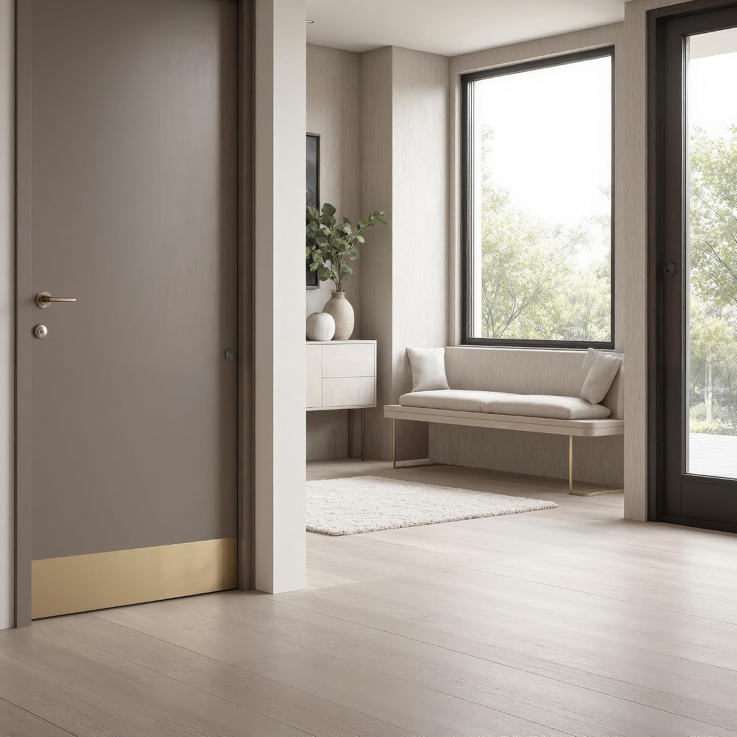 J 4617 8 x 34 In. Brass, Polished, Door Kick Plate (Single Pack)
