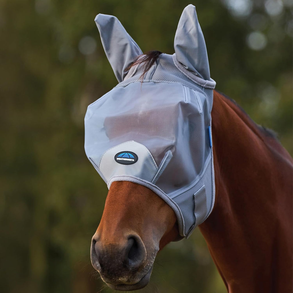 ComFiTec Fine Mesh Fly Mask with Ears, Grey, Medium