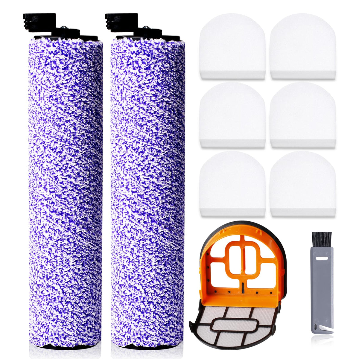 9 Pcs WD101 Replacement Brushroll and Filter Compatible with Shark Hydrovac