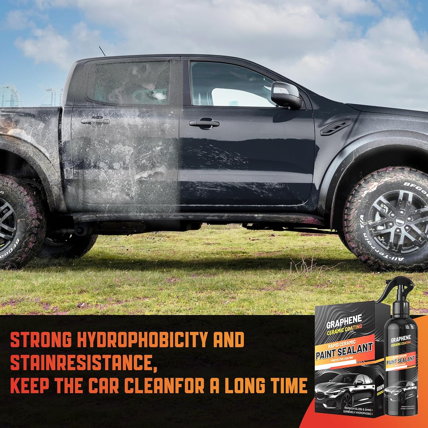 Graphene Ceramic Coating for Cars (17oz) - 12H Ceramic Spray Coating - 24+ Months of Long Lasting Protection - Ultra