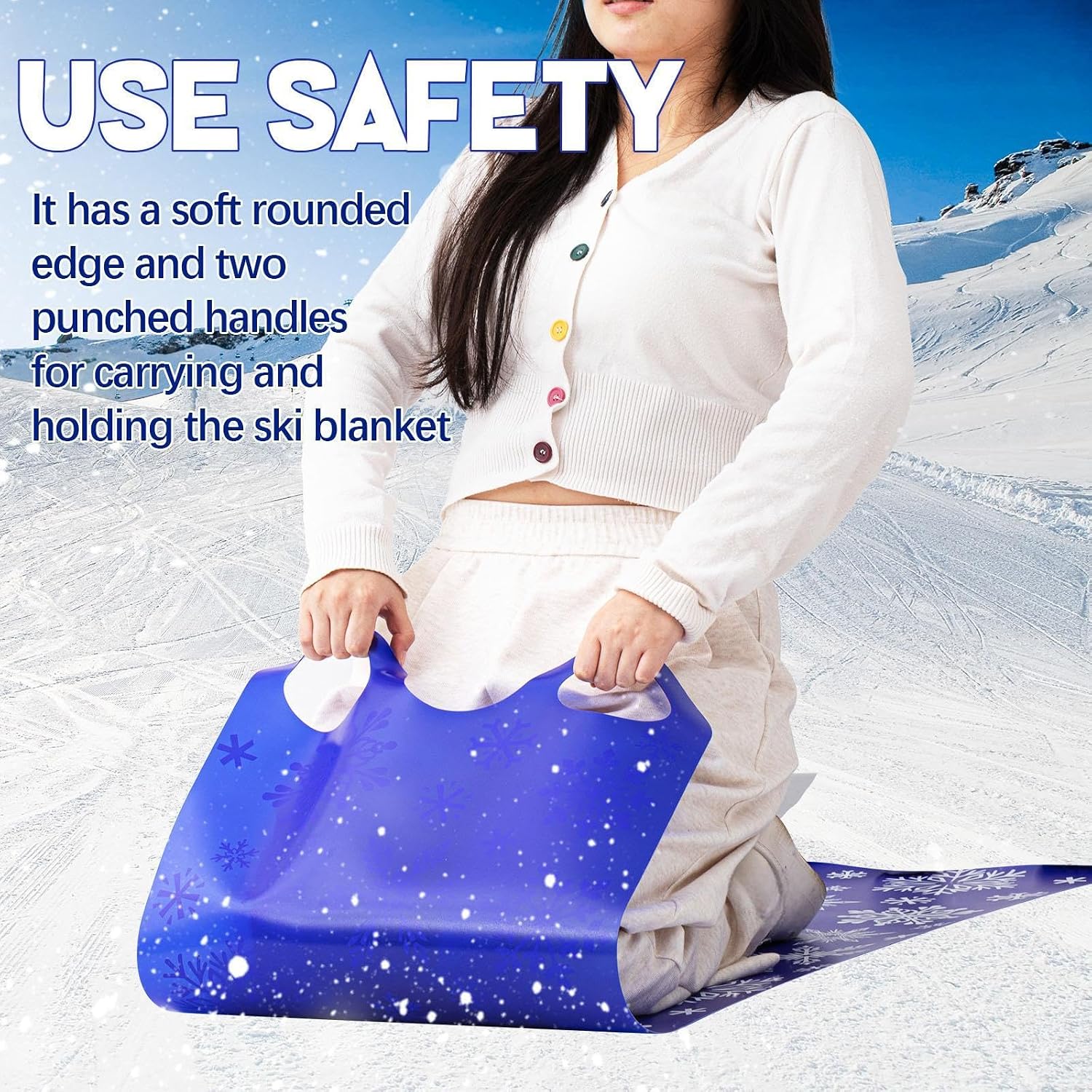 54" Large Snow Sled for Adults Flexible Flying Carpet Snowflake Slider Mat Sledding Equipment Snow Lightweight Roll