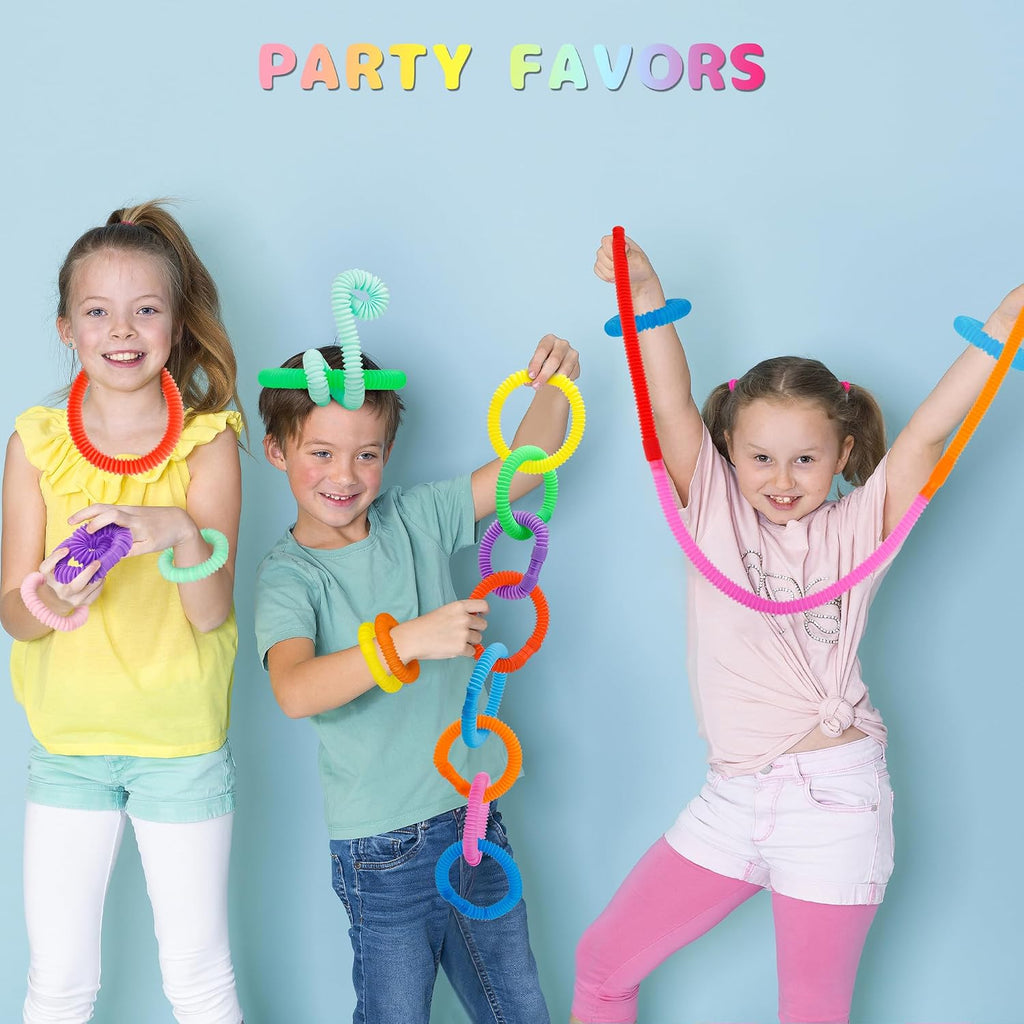 Pop Tubes, 30PCS Fidget Sensory Toys, Party Favors,Birthday Gifts,Goodie Bag Stuffers, Classroom School