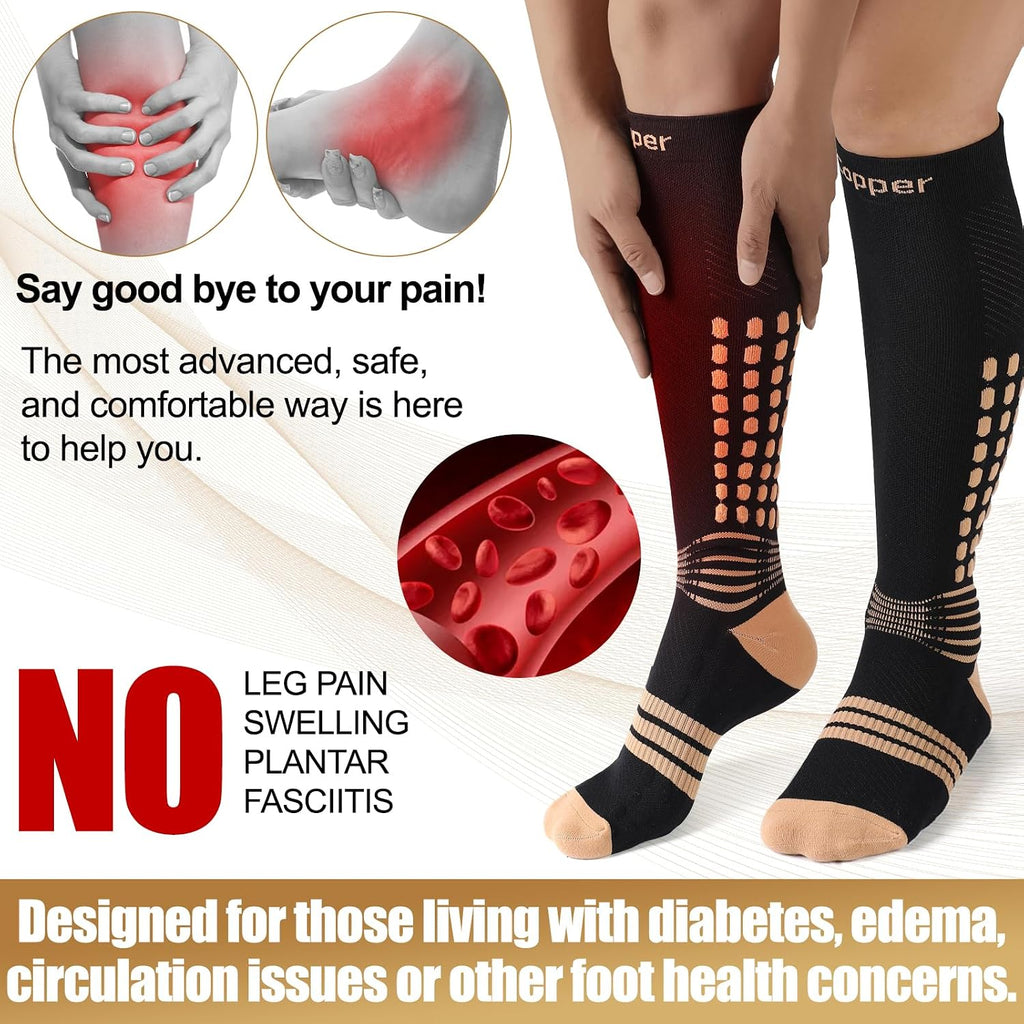 Professional Compression Socks for Women Men Circulation, 20-30 mmHg
