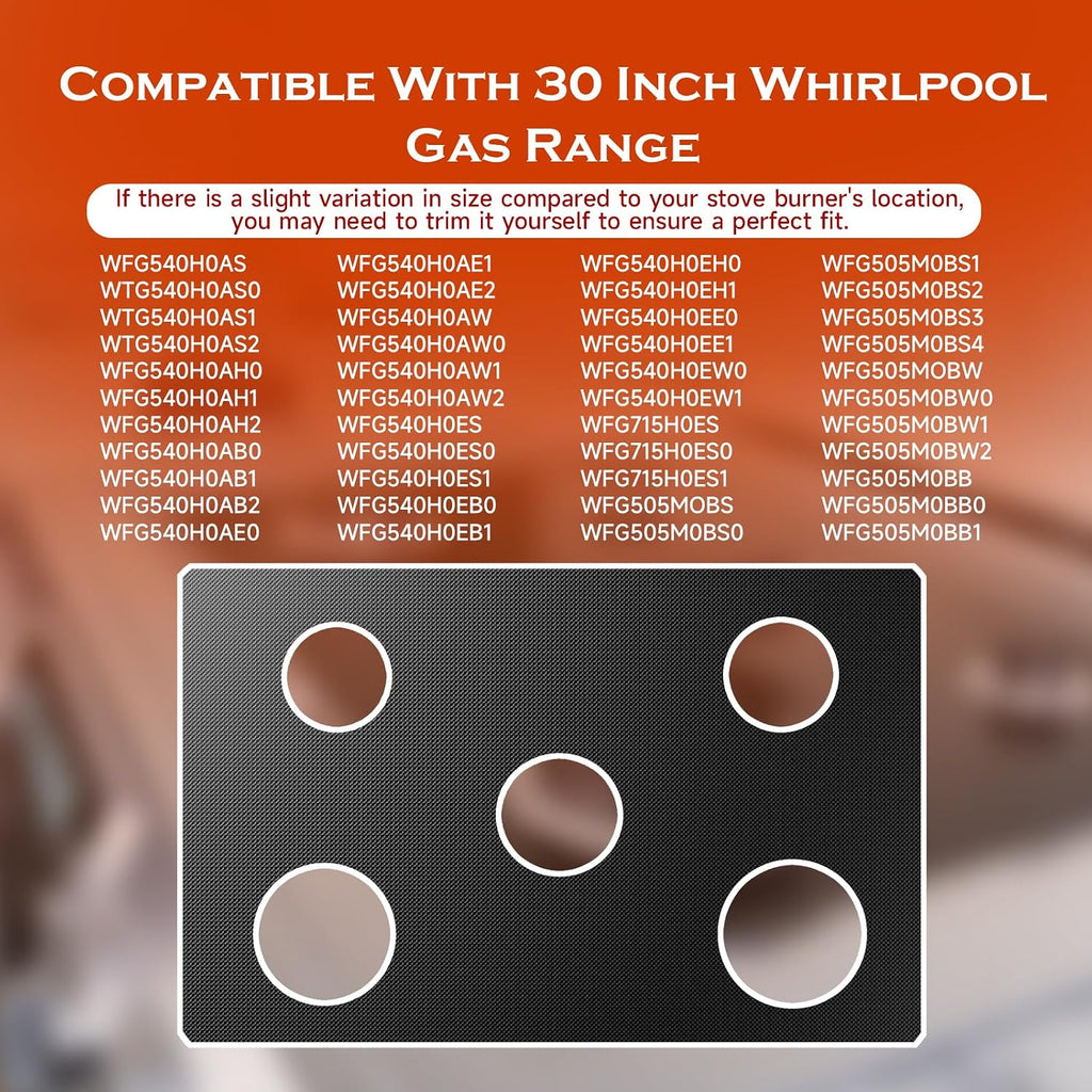 Stove Top Protector for Whirlpool Gas Stove Protectors 5 Burners, for WFG505M0BB WFG505M0BB0 WFG505M0BB1 WFG505M0BB2 WFG530S0ES0 WFG530S0ES1