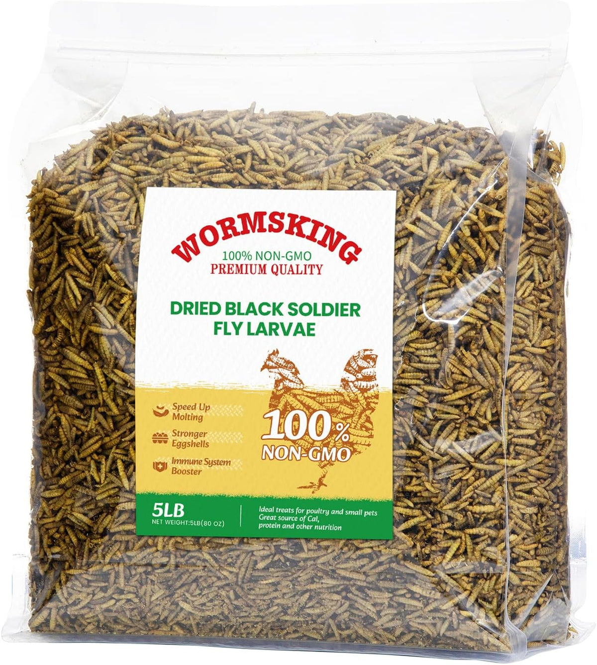 5LB Dried Black Soldier Fly Larvae for Chickens