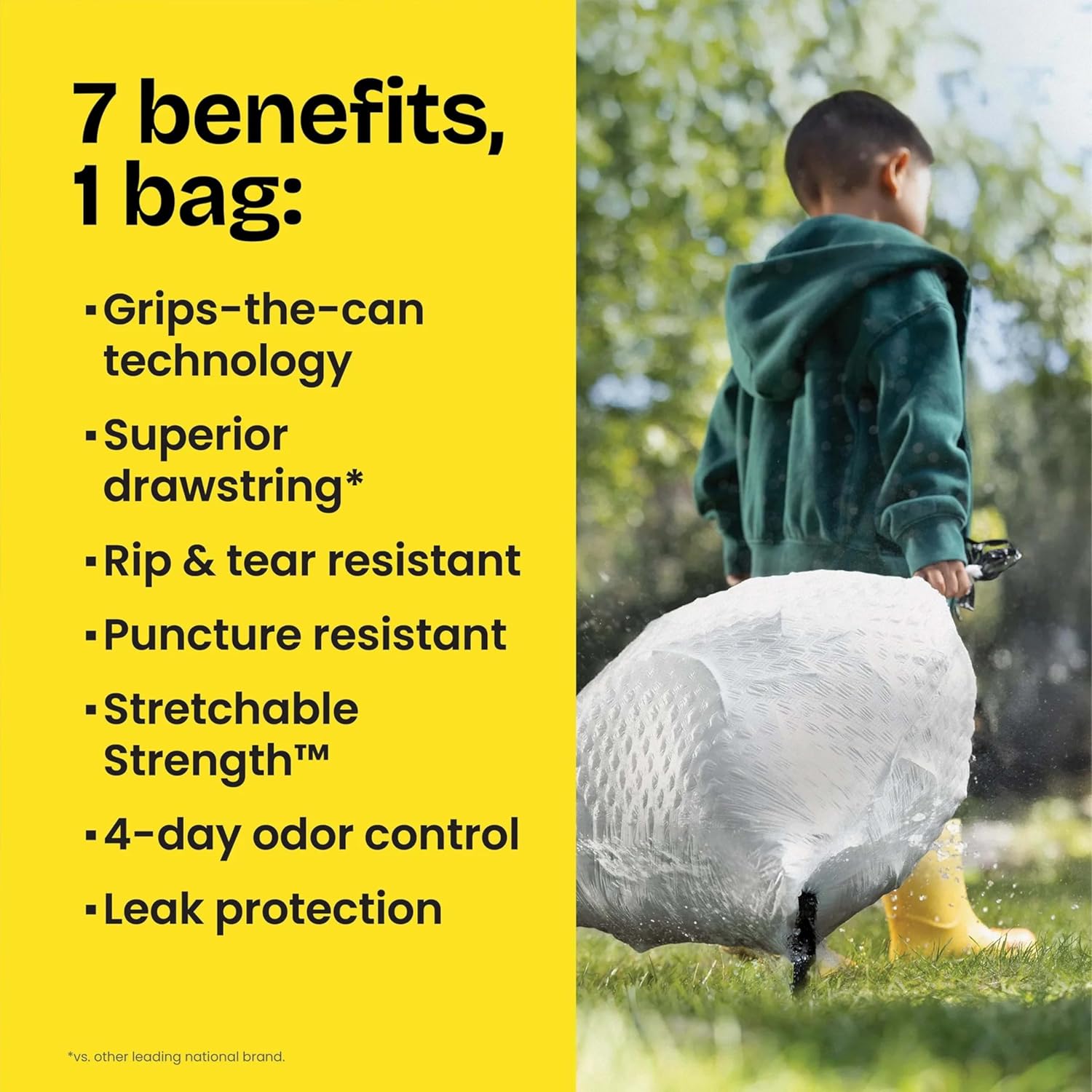 ForceFlex Tall Kitchen Trash Bags, 13 Gal, Gain Original with Febreze, 110 Ct (Pack May Vary)