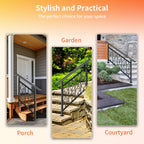 Adjustable Unique Design Handrails for Outdoor Steps, Black