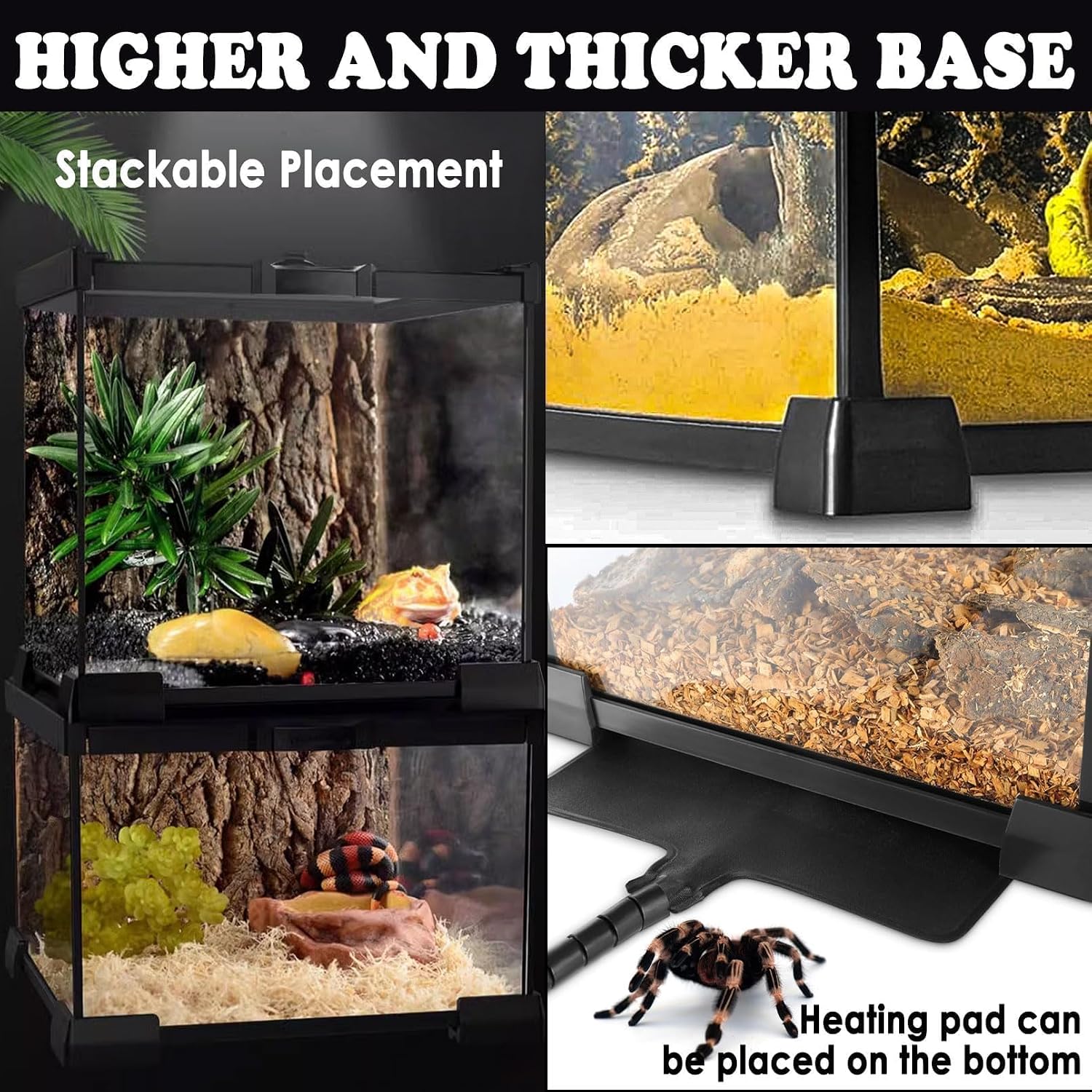 Mini Reptile Glass Terrarium Tank,8"x8"x6" Small Reptile Enclosure Cage | Full View Geckos Enclosure Tank Habitat