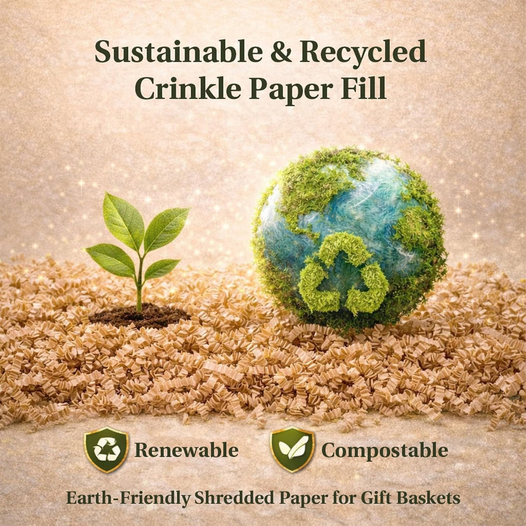 Brown Crinkle Paper Filler - Shredded Paper, Gift Basket & Box Wrap