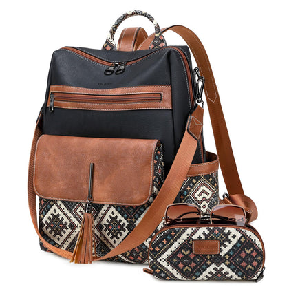 Leather Backpack Purse for Women Fashion Tassel Designer Ladies Shoulder Bags Designer Large Backpack Casual Daypacks