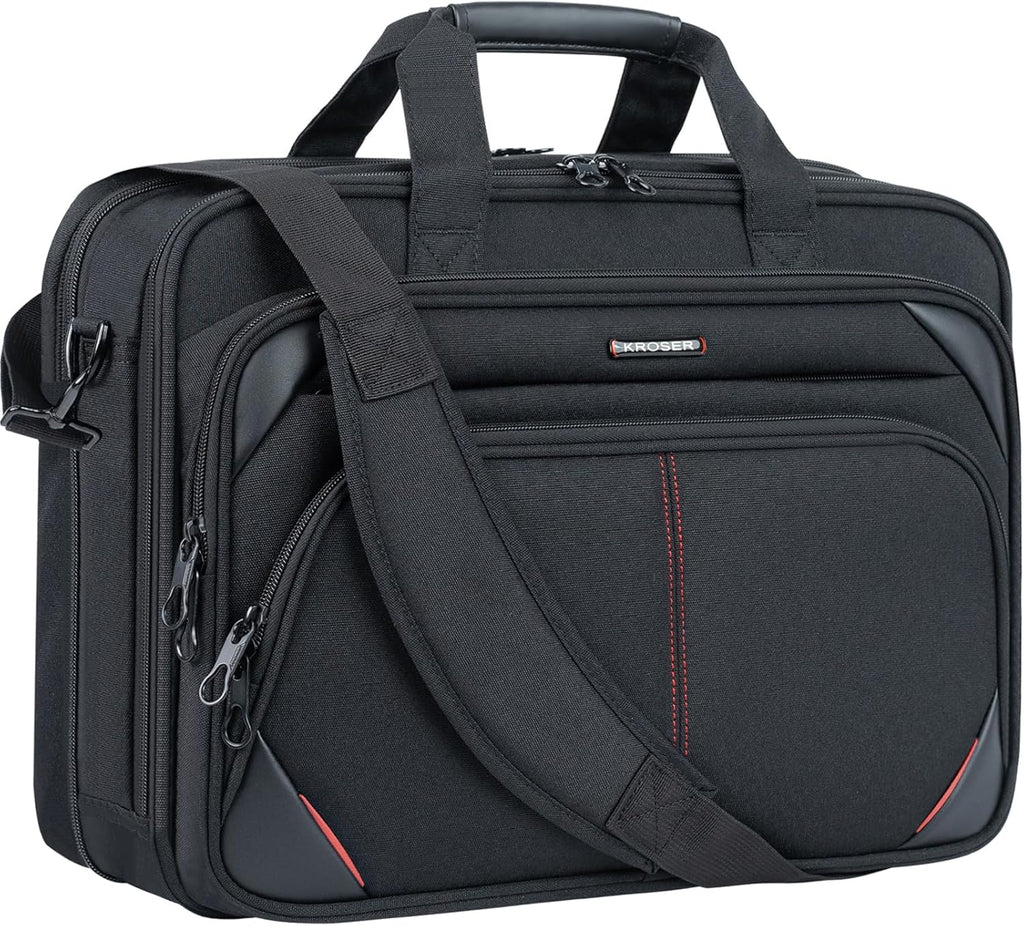 Laptop Bag 17.3 Inch Premium Laptop Briefcase, Expandable Water Repellent Laptop Shoulder Messenger Bag Durable
