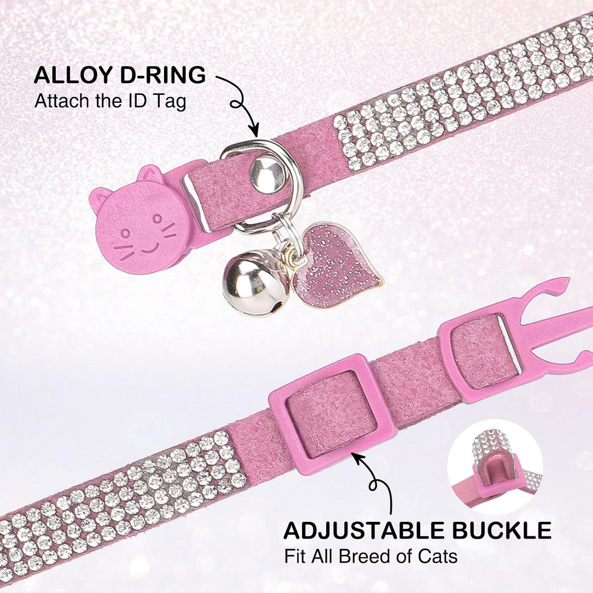 Rhinestone Cat Collar Breakaway, Bling Sparkly Diamond