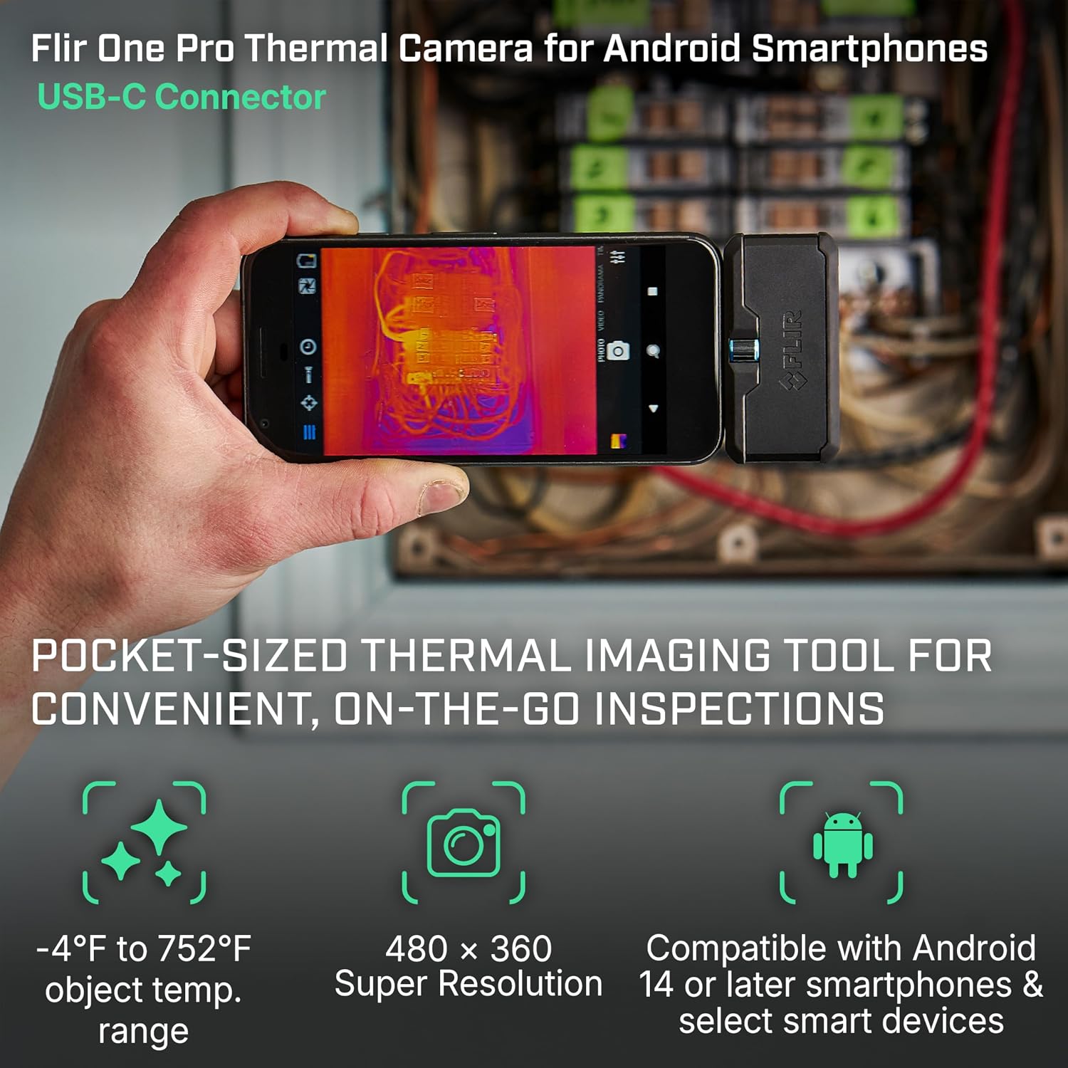 Flir One Pro Thermal Imaging Camera for Android USB-C, 480x360