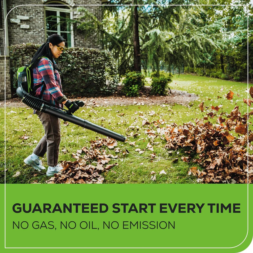 80V (180 MPH / 610 CFM / 75+ Compatible Tools) Cordless Brushless Backpack Blower, 2.5Ah Battery and Rapid Charger