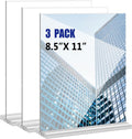 Acrylic Sign Holder 8.5x11 Inches 3 Pack T Shape Desktop Display Stand Vertical Double Sided Clear Table Menu Flyer