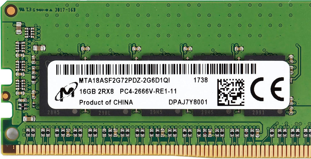 MICRON 16GB PC4-2666V-R Registered ECC 2RX8 Memory RDIMM MTA18ASF2G72PDZ-2G6D1QI