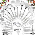 Stainless Steel Kitchen Utensil Set- Fungun 28 Pcs Cooking Nonstick Cookware Set with Spatula - Best Gadgets Tools