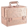 Makeup Case 11.8 Inch Makeup Organizer Case Large Cosmetic Box with Mirror Portable 3 Trays Travel Storage Box for