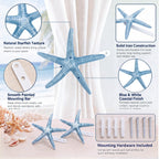 2 Pcs Natural Starfish Curtain Tiebacks Coastal Curtain Holdbacks