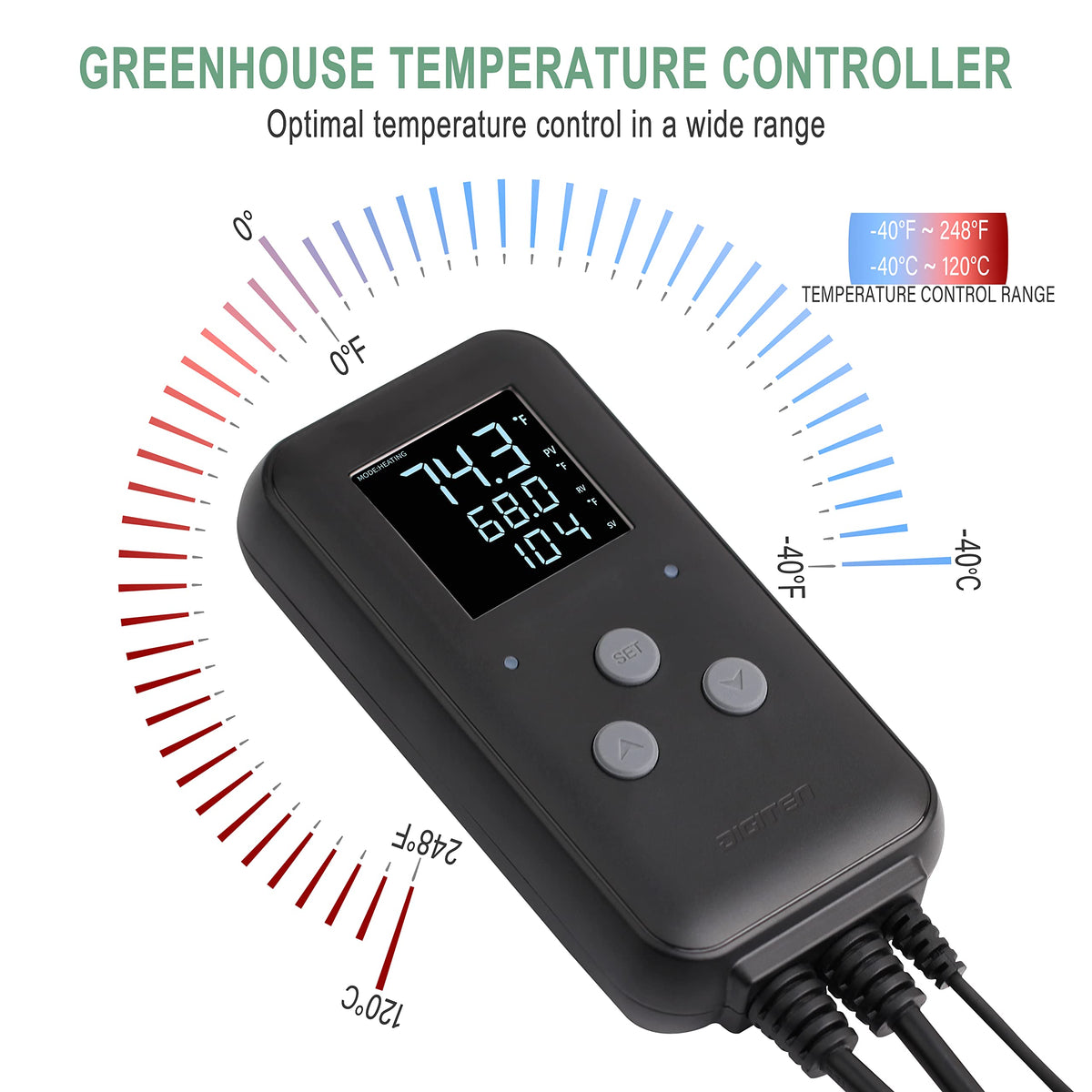 DIGITEN DTC310 Waterproof Temperature Controller, 10A Digital Thermostat