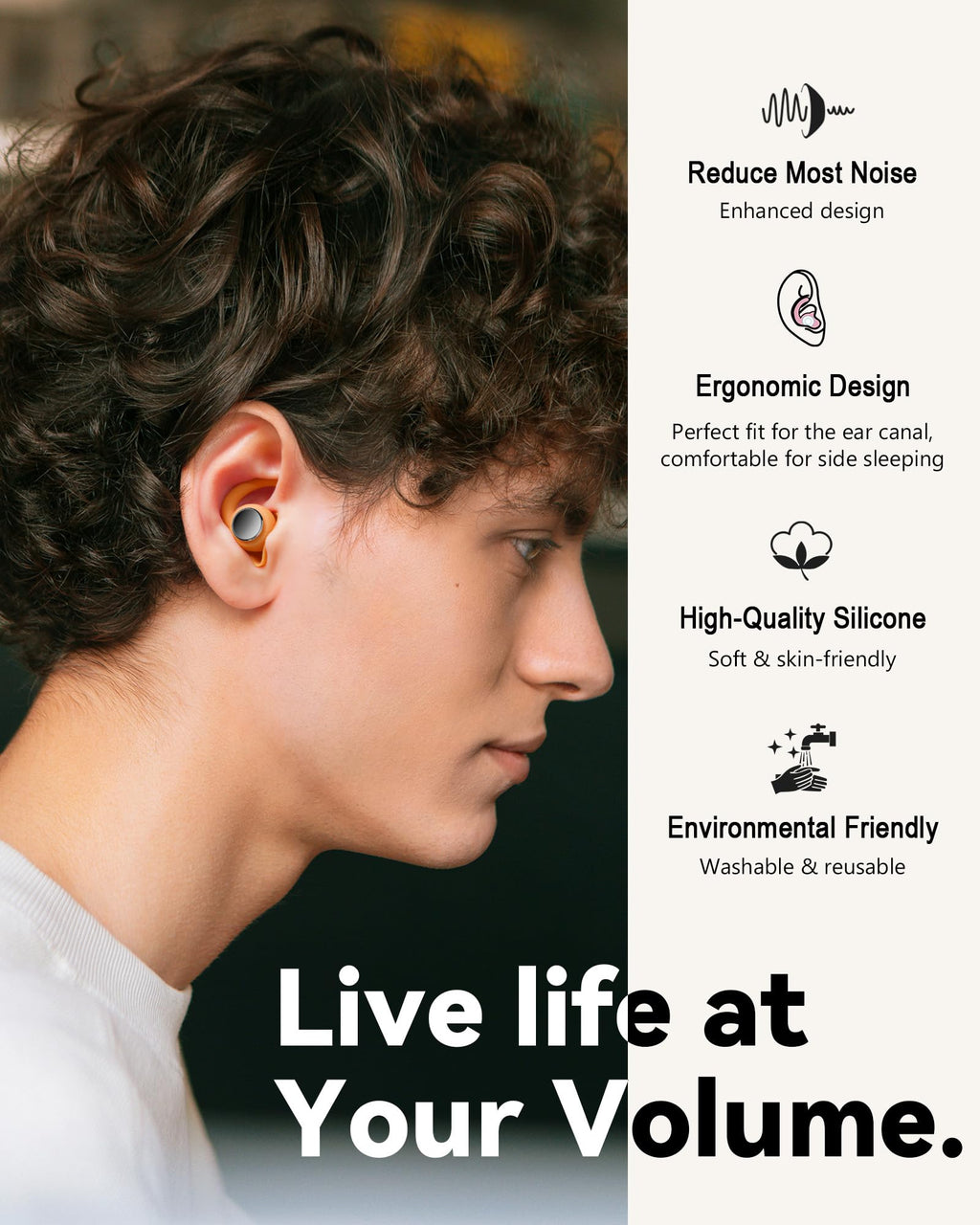 Ear Plugs for Sleeping, Noise Reduction Soft Silicone Earplugs