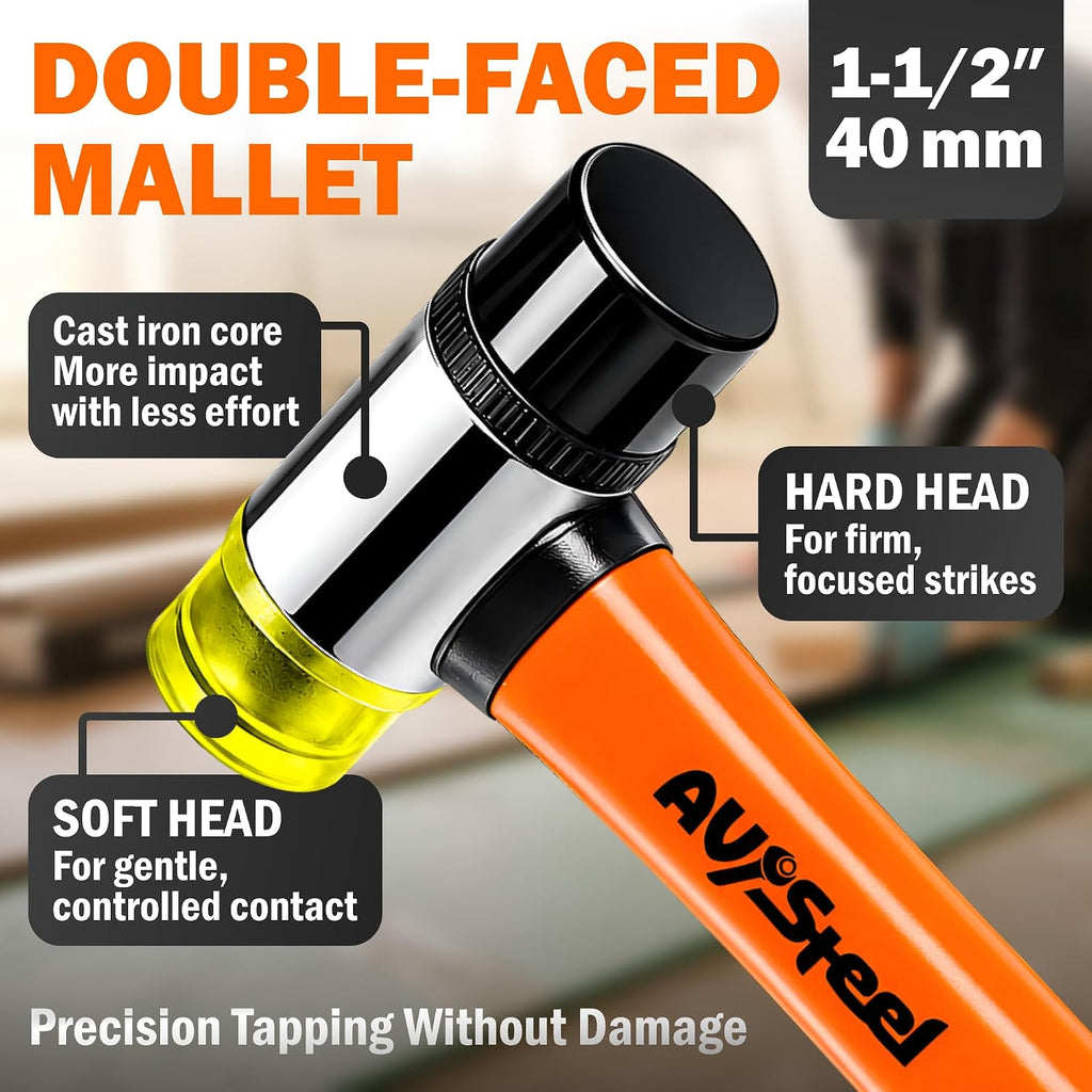 43-Piece Laminate Flooring Tools, Durable Pull Bar, Solid Double Sided Tapping Block, 40 Spacers, 33mm Double-Faced