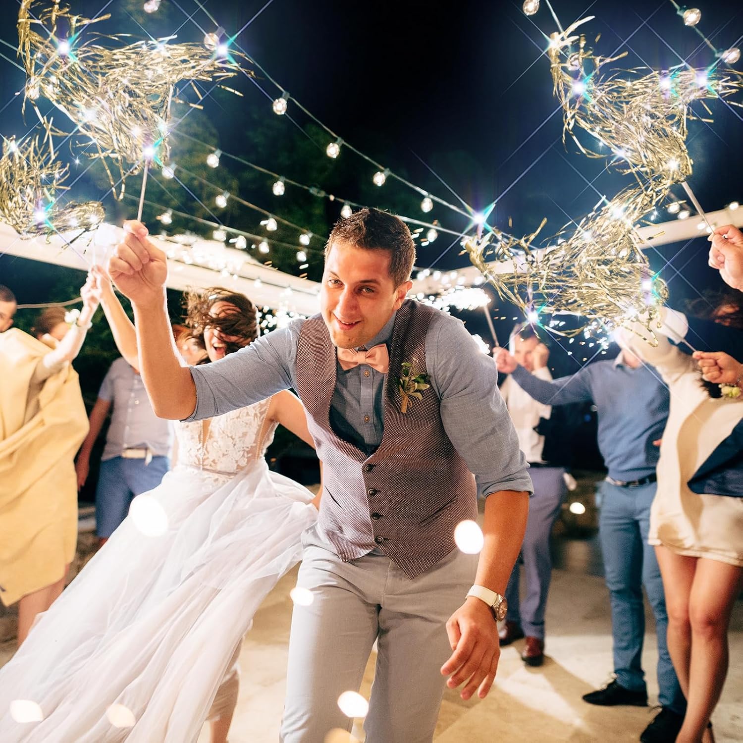 200 Pcs Light up Wedding Wands Sparkler Tinsel Send Off