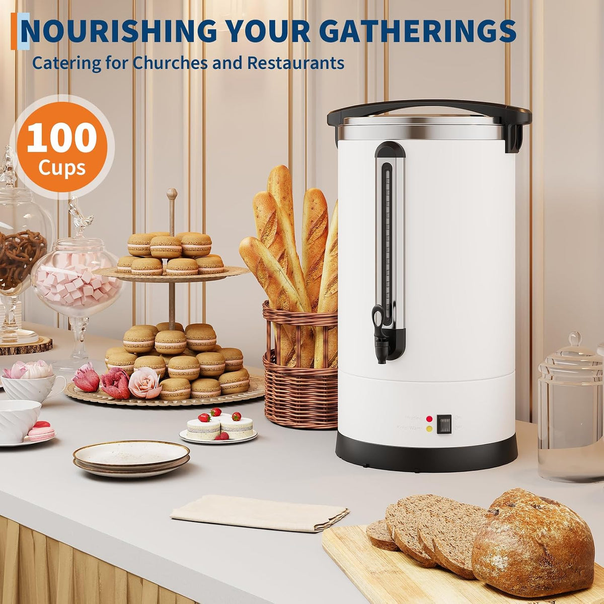 100 Cup Coffee Urn, 14 l Large Commercial Coffee Maker