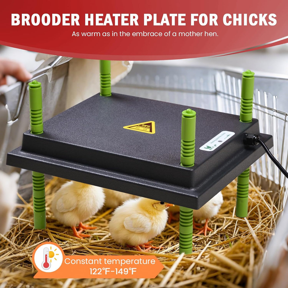 Brooder Box for Chick Starter Kit with 10x 12” Brooder Heating Plate