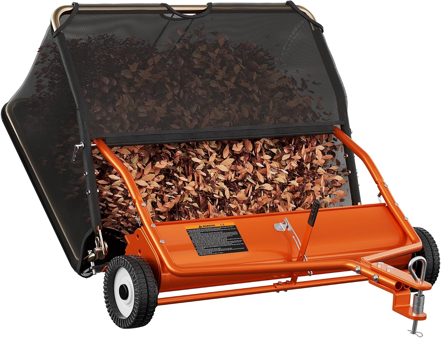 42" Lawn Sweeper Tow Behind, Leaf and Grass Collector, 18.55 Cu. Ft. Hopper