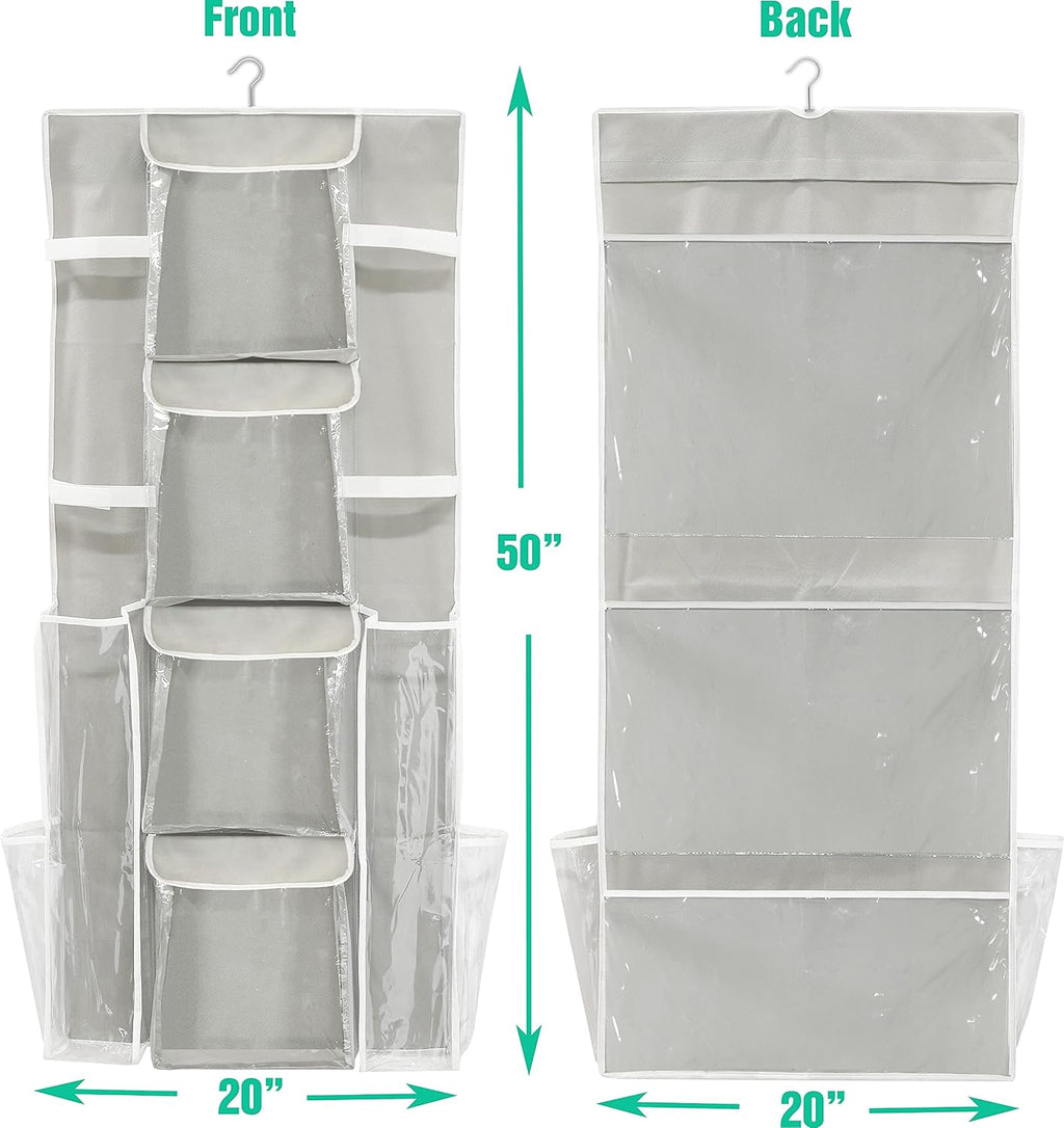 Double-Sided Hanging Gift Wrap Organizer, Gray (Set of 1)