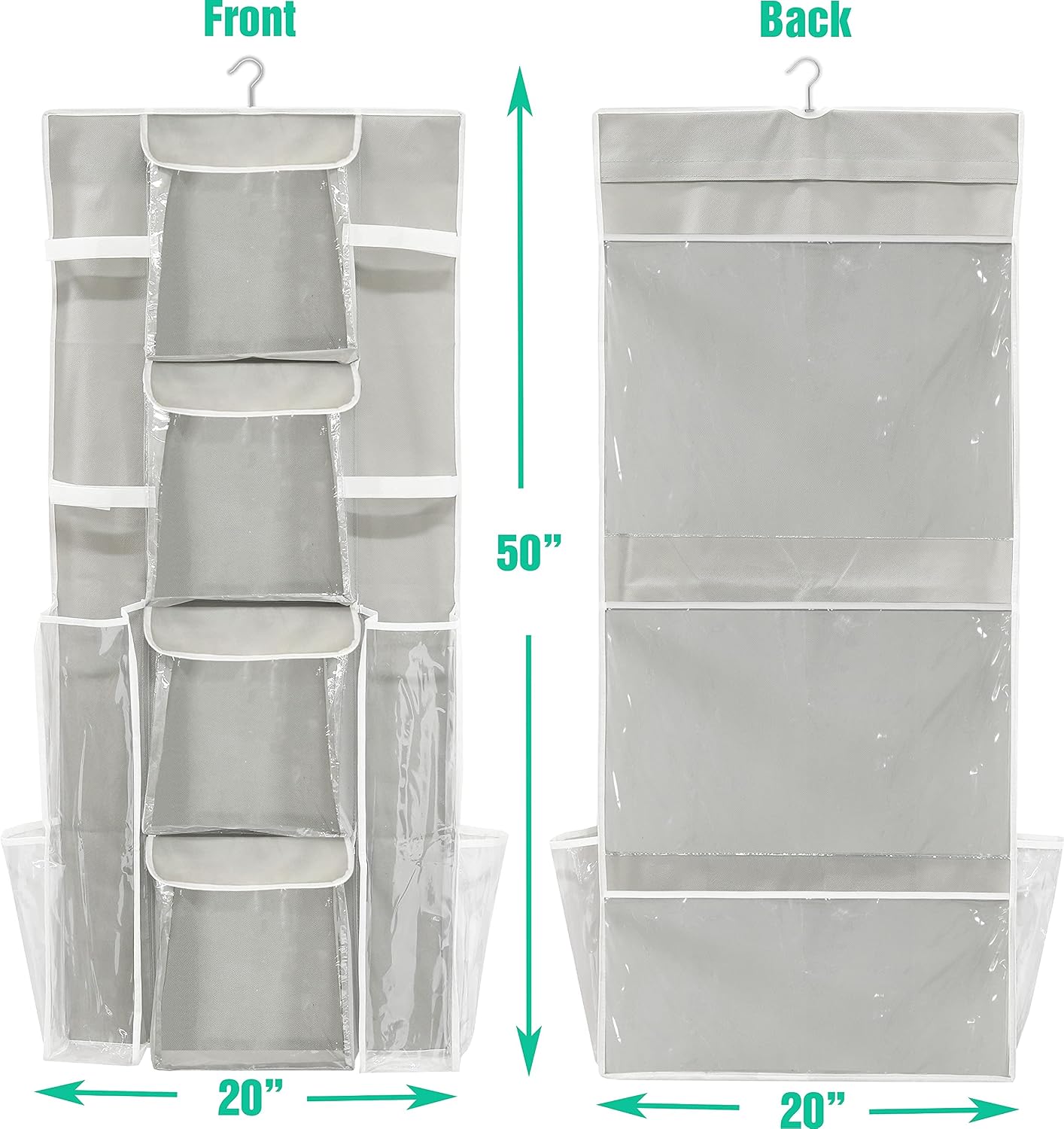 Double-Sided Hanging Gift Wrap Organizer, Gray (Set of 1)