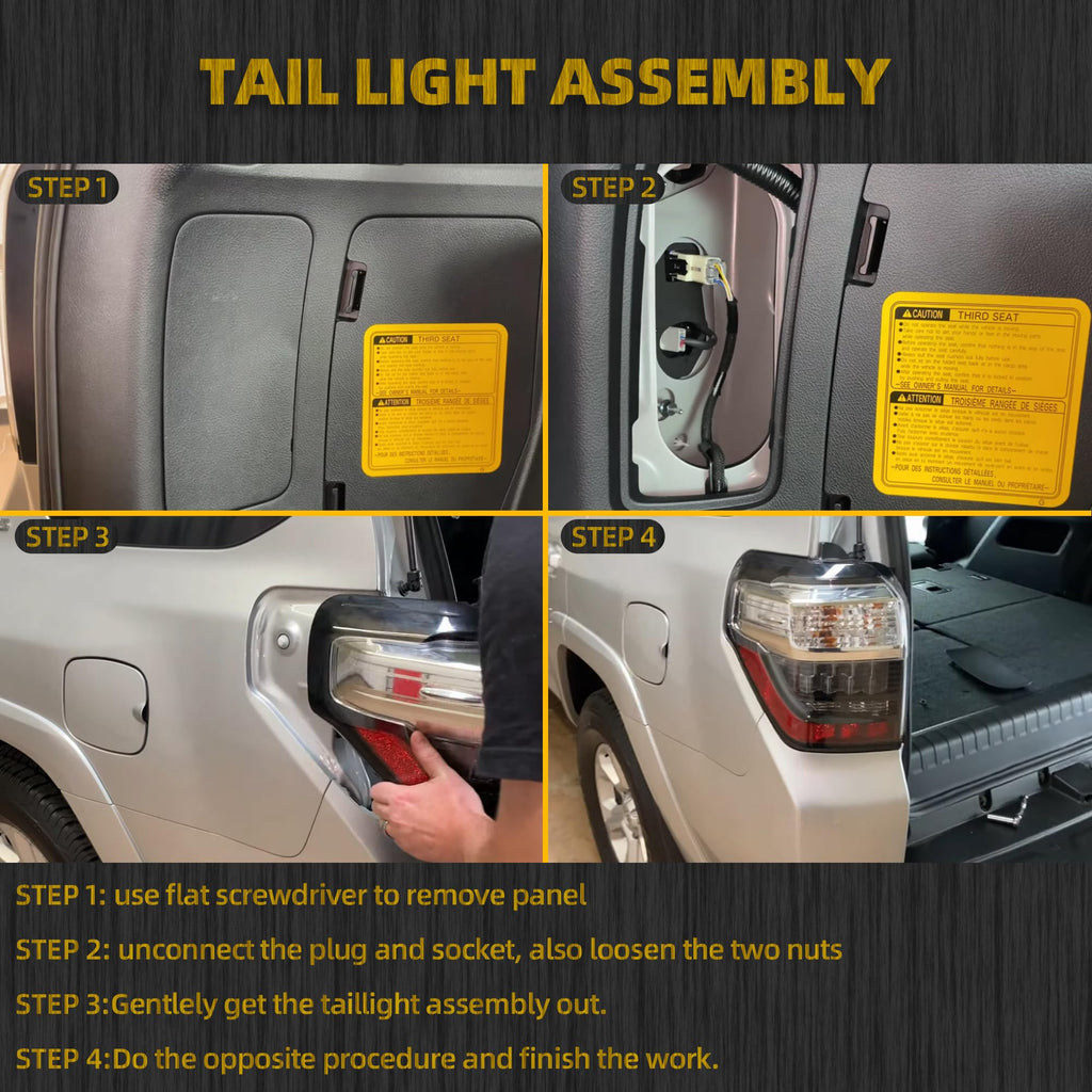 Left Side Tail Light Compatible with 2014-2024 Toyota 4Runner