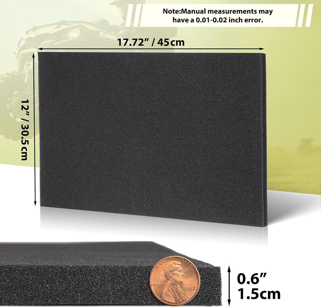 Air Filter Foam Sheet, Washable & Reusable 60 PPI Coarse Polyurethane Foam