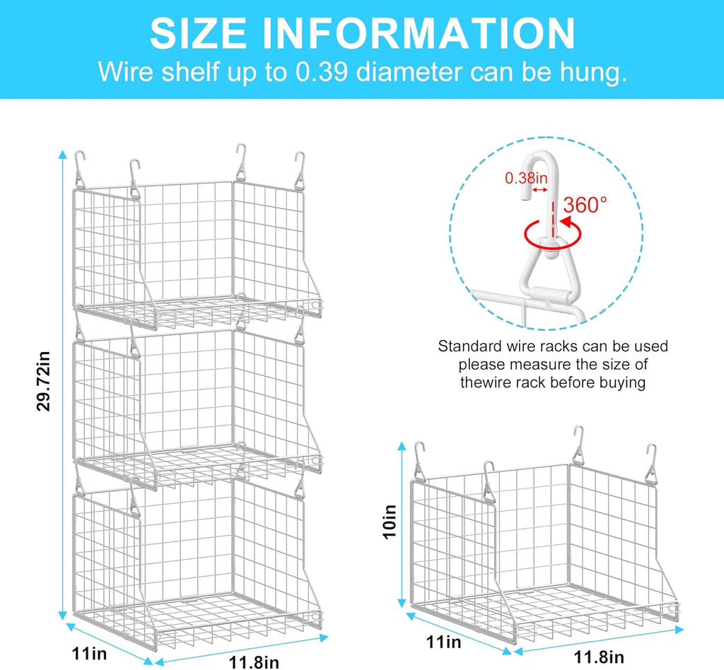 3-Tier Foldable Laundry Basket Organizer with Rotating Hooks(no wire shelf) | Space-Saving Over Washer and Dryer