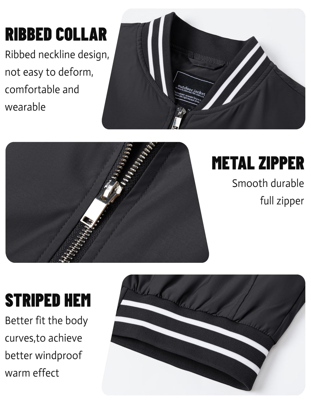 Mens Lightweight Coat Bomber Jacket Casual Spring Fall Outdoor